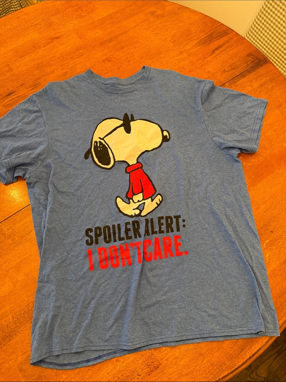 Peanuts Blue men Tee with Snoopy Graphic and Red Text xl